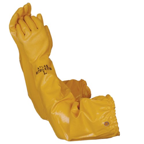 Showa Atlas WG772XL 26-Inch Long Sleeve Nitrile Coated Cotton Lined Work Gloves, X Large