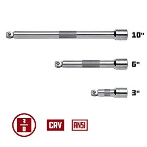 Powerbuilt 640857 3 Piece 3/8" Dr. Wobble Extension Set