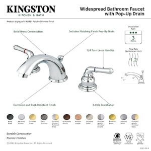 Kingston Brass KB964 Magellan Widespread Bathroom Faucet, 8-Inch Adjustable Center, Polished Chrome/Polished Brass