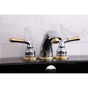 Kingston Brass KB964 Magellan Widespread Bathroom Faucet, 8-Inch Adjustable Center, Polished Chrome/Polished Brass