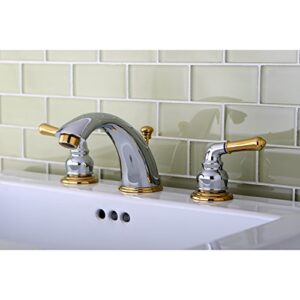 Kingston Brass KB964 Magellan Widespread Bathroom Faucet, 8-Inch Adjustable Center, Polished Chrome/Polished Brass