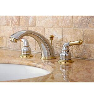 Kingston Brass KB964 Magellan Widespread Bathroom Faucet, 8-Inch Adjustable Center, Polished Chrome/Polished Brass