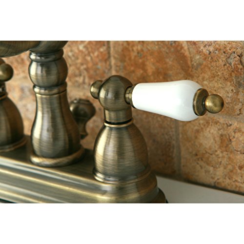 Kingston Brass KB1603PL 4 in. Centerset Bathroom Faucet, Antique Brass,4-Inch Center