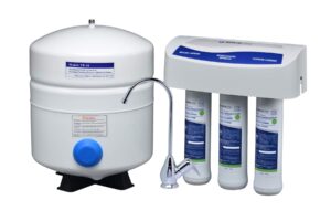 north star nsro42c4 reverse osmosis under sink drinking water filtration system (7287695) | 3 stage system includes membrane and 2 carbon filters to reduce lead, arsenic & tds | kitchen faucet & tank included