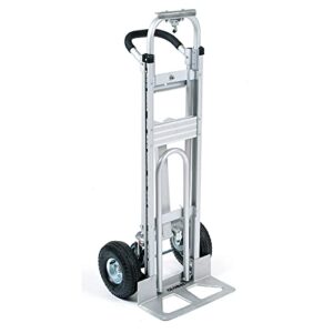 global industrial aluminum 3-in-1 convertible hand truck with pneumatic wheels