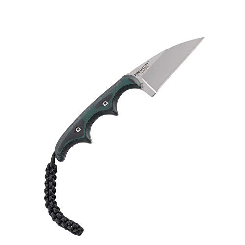 COLUMBIA RIVER KNIFE & TOOL CRKT Minimalist Wharncliffe Neck Knife: Compact Fixed Blade Knife, Folts Utility Knife, Bead Blast Blade, Resin Infused Fiber Handle, and Sheath 2385