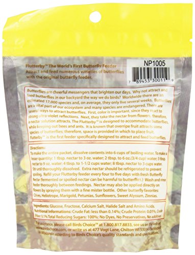 Birds Choice NP1005 Butterfly Nectar, Resealable Nectar Pouch for Butterflies, 6 Cups, 1 Pouch