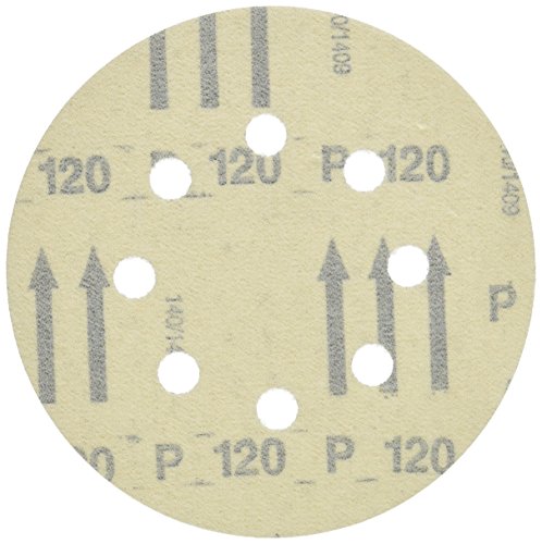 BOSCH SR5R120 5-Piece 120 Grit 5 In. 8 Hole Hook-And-Loop Sanding Discs