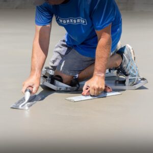 MARSHALLTOWN Concrete Stainless Steel Knee Boards with Knee Pads, Contractor-Grade, Built-in Toe Brackets, Durable, KB230