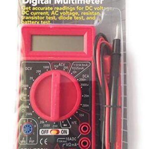 Cen-Tech Digital Amp Ohm Volt Meter Ac Dc Voltmeter Multimeter,Red