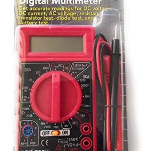 Cen-Tech Digital Amp Ohm Volt Meter Ac Dc Voltmeter Multimeter,Red