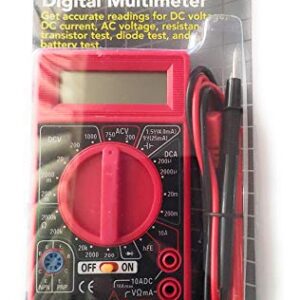 Cen-Tech Digital Amp Ohm Volt Meter Ac Dc Voltmeter Multimeter,Red