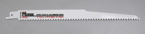 M.K. Morse RB95006T25 9-by-3/4-by-0.050-Inch 6 TPI Bi-metal Reciprocating Saw Blade, 25-Pack