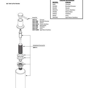 Moen Chrome Deck Mounted Kitchen Soap Dispenser with Above the Sink Refillable Bottle, 3942