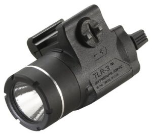 streamlight 69220 tlr-3 170-lumen lightweight, compact weapon mounted tactical light with rail locating keys, black
