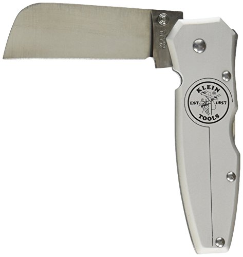 Klein Tools 44007 Electricians Knife, Lightweight Lockback Knife with 2-1/2-Inch Coping Blade and Silver Handle