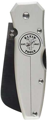 Klein Tools 44007 Electricians Knife, Lightweight Lockback Knife with 2-1/2-Inch Coping Blade and Silver Handle