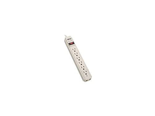 Tripp Lite Tlp604tel Surge Suppressor 6 Outlets 4 Ft Cord 790 Joules White Trptlp604tel