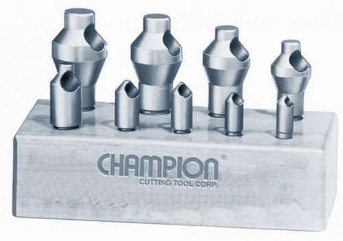 Champion CSK-SET-1 Zero Flute 82-Degree Countersink Set, 9-Piece