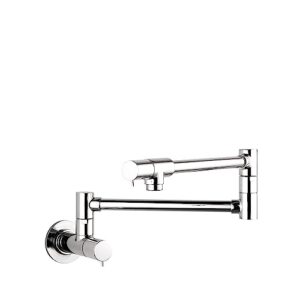 hansgrohe 04057000 talis s 8-inch tall 2-handle pot filler with 360-degree swivel in chrome
