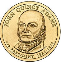 John Quincy Adams Presidential $1 Coin 2008 P BU UNC Philadelphia Mint