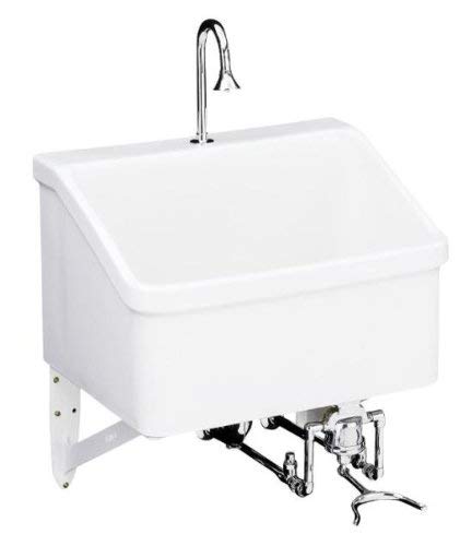 Kohler K-12793-0 Hollister Utility Sink with Single-Hole Faucet Drilling, White