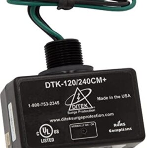 DITEK DTK-120/240CM+ Surge ARRESTOR, Parallel Protector, Multi-Purpose, NEMA 4X, UL1449 Listed, SPD, Type 1, 2W(+G), 120/240VAC