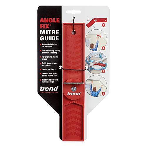 Trend Anglefix Miter Guide for Quick & Accurate Mitersaw Angle Setup, Red, ANGLEFIX