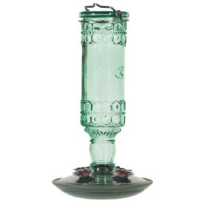 perky-pet 8108-1sr antique glass bottle hummingbird feeder - outdoor garden décor - 10 oz