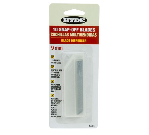 Hyde Tools 42356 Snap-Off 10-Blade Dispenser, 9mm