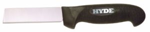 hyde tools 60102 4-inch 15-gauge square-point knife, black and silver