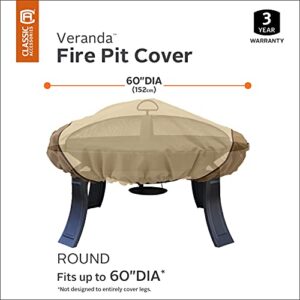 Classic Accessories Veranda Water-Resistant 60 Inch Round Fire Pit Cover, Patio Furniture Covers