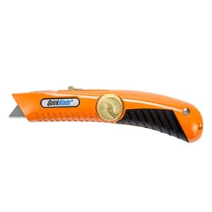 pacific handy cutter qbs20 quickblade spring back utility knife, industrial knife with self-retracting blade functionality, safety point blade, for boxes, tape, paper, plastic straps and much more