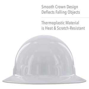 Fibre-Metal by Honeywell E1RW Supereight Thermoplastic Full Brim Hard Hat with 8 Pt. Ratchet Suspension, White