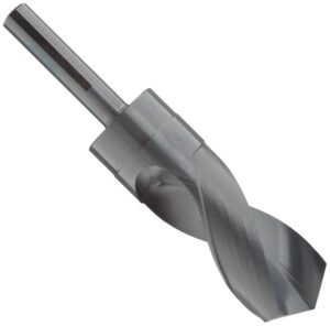 chicago latrobe 190f high-speed steel reduced shank drill bit, black oxide finish, flatted shank, 118 degree conventional point, 1-1/2" size