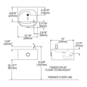 Elkay Soft Sides Single Fountain Non-Filtered Non-Refrigerated, Stainless, 1.25