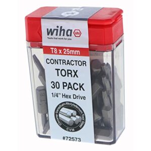 wiha 72573 torx bits, t8, 30-pack