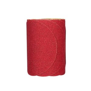 3M Stikit Red Abrasive PSA Disc, 01116, 6 in, P80, 100 Disc Roll for Auto Sanding, Primer Sanding, Rough Feather Edging