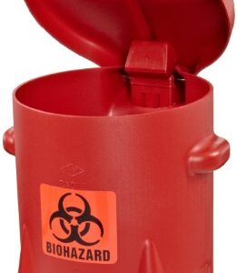 Eagle 943BIO Biohazardous Waste Polyethylene Safety Can with Foot Lever, 6 Gallon Capacity, Red