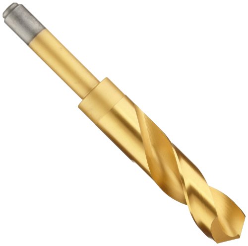 Chicago Latrobe 190C-TN Cobalt Steel Reduced-Shank Drill Bit, TiN Coated, Round Shank, 118 Degree Split Point, 3/4" Size