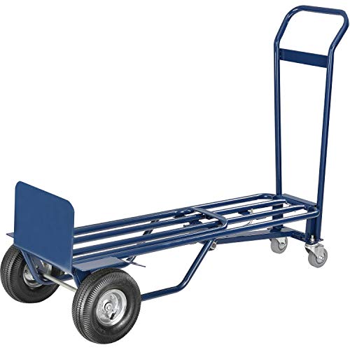 Global Industrial Steel 3-in-1 Convertible Hand Truck with Pneumatic Wheels