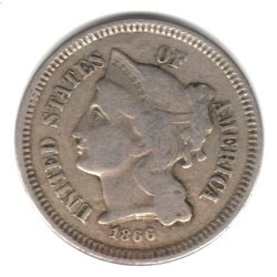 reedersong civil war era nickel 1866 u.s. three cent piece coin