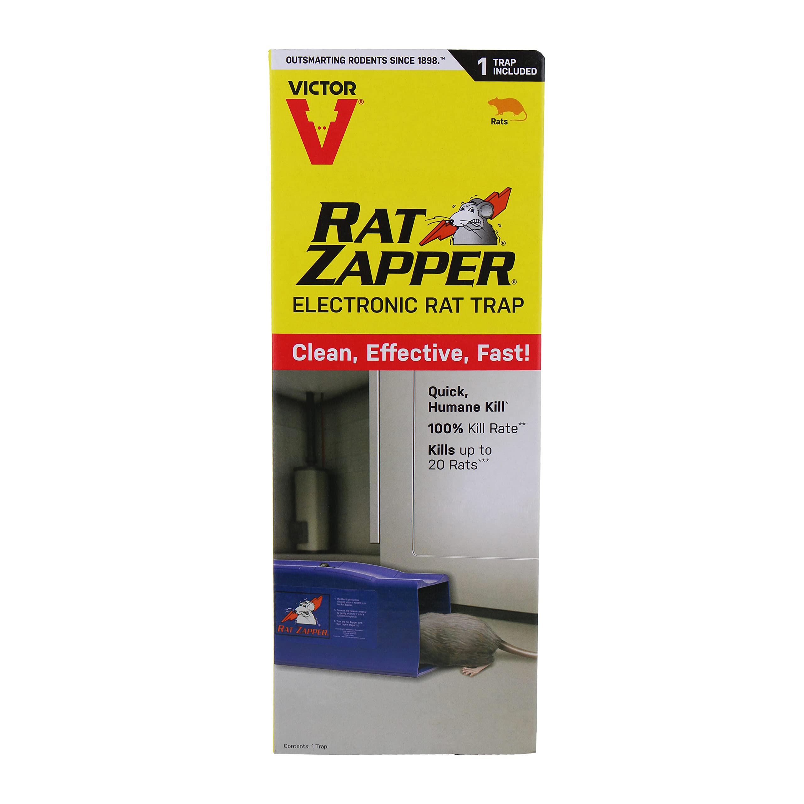 Rat Zapper Classic RZC001-4 Indoor Electronic Mouse and Rat Trap - 1 Electric Trap