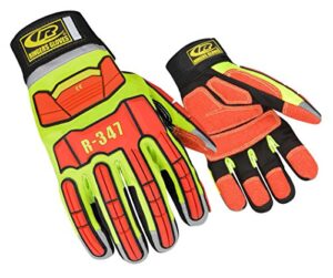 glove, rescue, cut resistant, l, hi-vis, pr