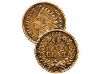 1862 copper-nickel indain cent penny