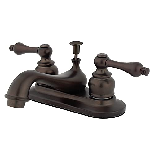 Kingston Brass KB605AL Restoration 4-Inch Centerset Lavatory Faucet with Metal lever handle, Oil Rubbed Bronze