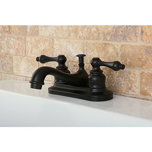 Kingston Brass KB605AL Restoration 4-Inch Centerset Lavatory Faucet with Metal lever handle, Oil Rubbed Bronze