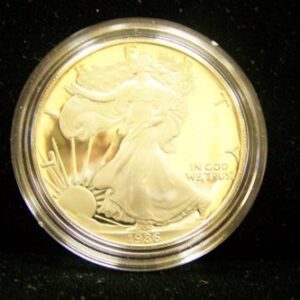 1986-S American Proof Eagle Silver Dollar W/Box & COA