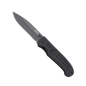 crkt ignitor edc folding pocket knife: assisted opening everyday carry, serrated edge blade, veff serrations, thumb stud, liner lock, g10 handle, pocket clip 6855