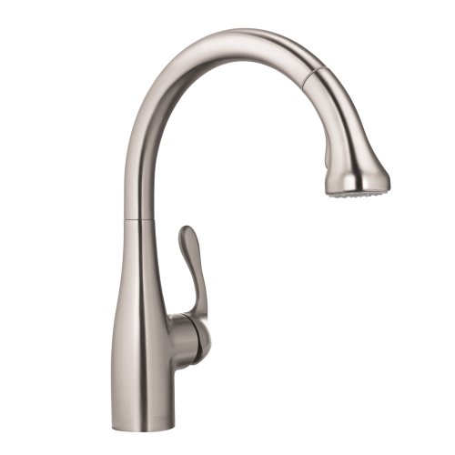 hansgrohe Allegro E Gourmet Stainless Steel High Arc Kitchen Faucet, Kitchen Faucets with Pull Down Sprayer, Faucet for Kitchen Sink, Magnetic Docking Spray Head, Stainless Steel Optic 04066860